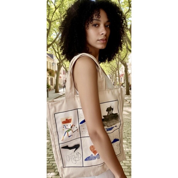 SALVATORE Ferragamo Fatti A Mano Canvas Museum Totebag Collab W/Mimmo Paladino - Picture 2 of 15